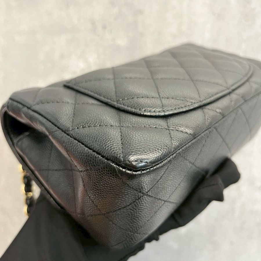Chanel CF20 黑金荔枝牛 完整雷標23開-9