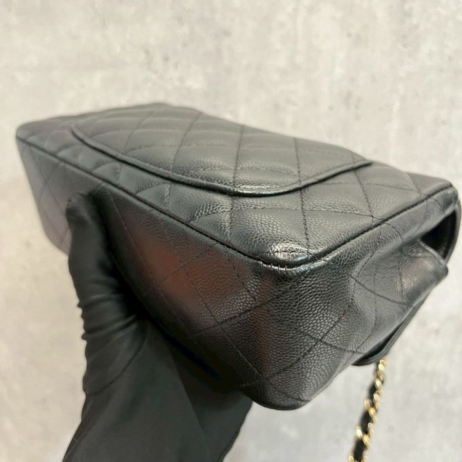 Chanel CF20 黑金荔枝牛 完整雷標23開-10