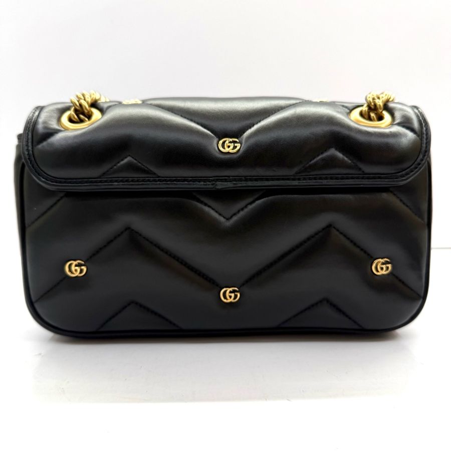 GUCCI 古馳 黑色MARMONT肩背斜背包 443497-1