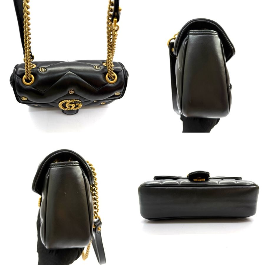 GUCCI 古馳 黑色MARMONT肩背斜背包 443497-2