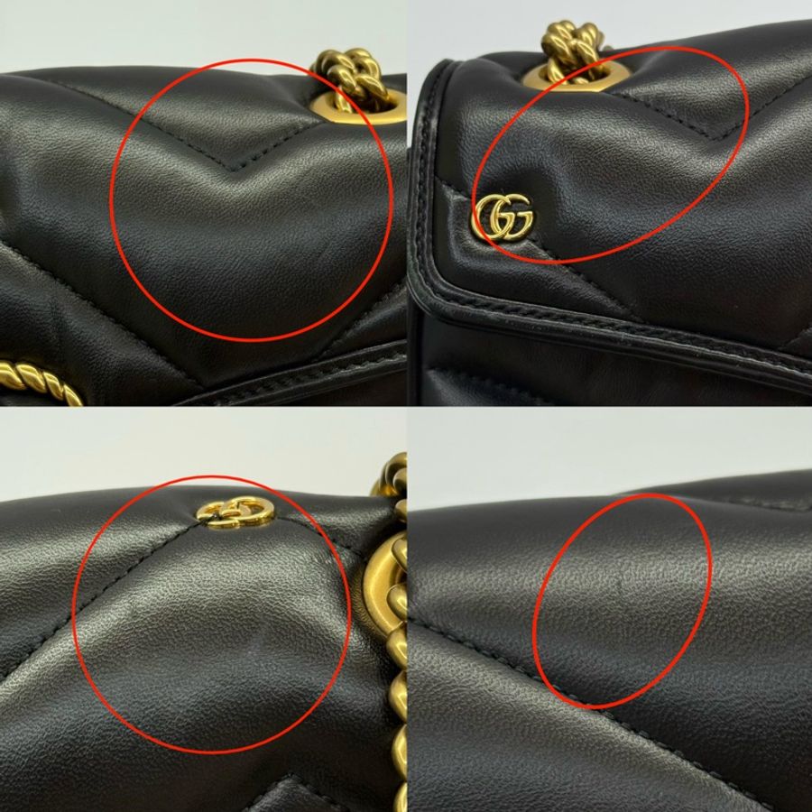 GUCCI 古馳 黑色MARMONT肩背斜背包 443497-8