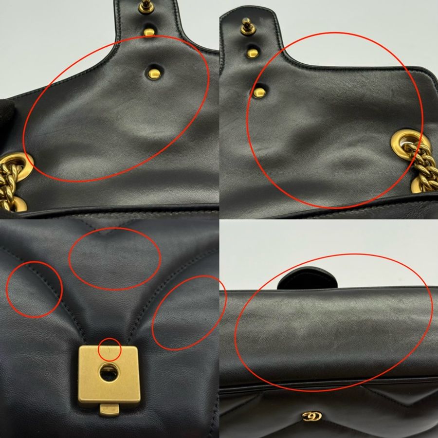 GUCCI 古馳 黑色MARMONT肩背斜背包 443497-9