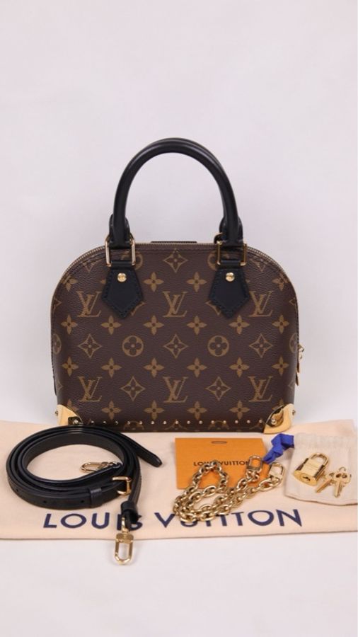 LV 棕色老花满印贝壳包单肩包-0