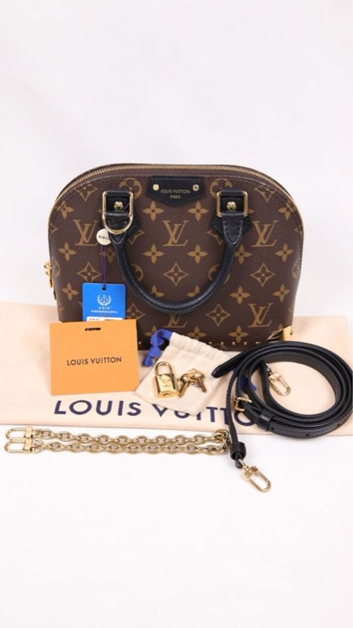LV 棕色老花满印贝壳包单肩包-1