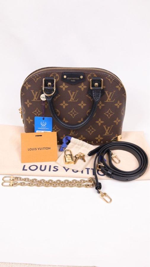LV 棕色老花满印贝壳包单肩包-15