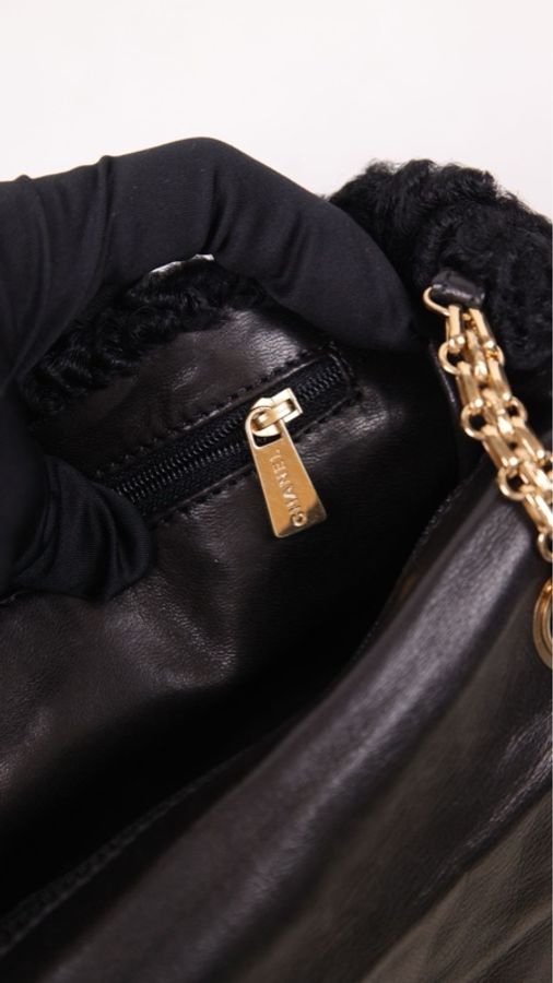 Chanel 6开黑金泰迪毛毛cf单肩包-31