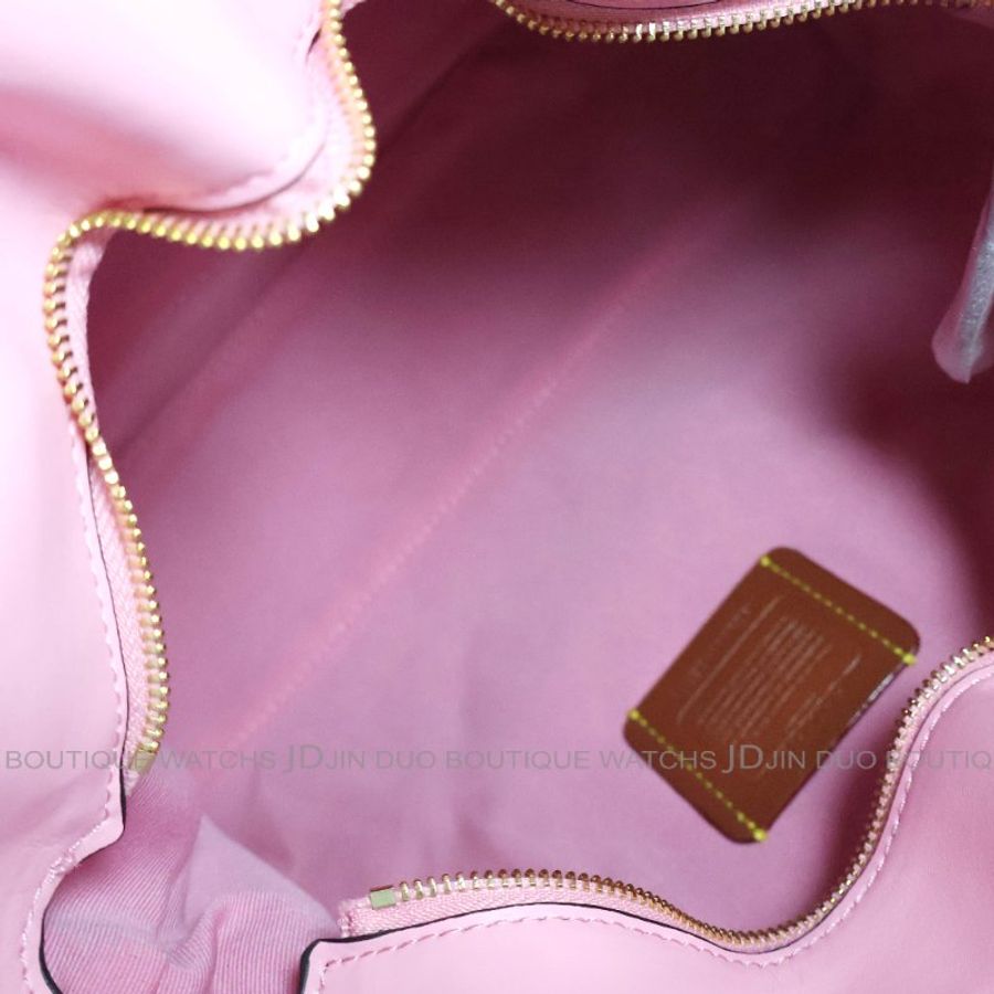 金鐸精品~2557 COACH EVELYN CER79復古粉紅色丹寧布絎縫單肩背包 全新品-5