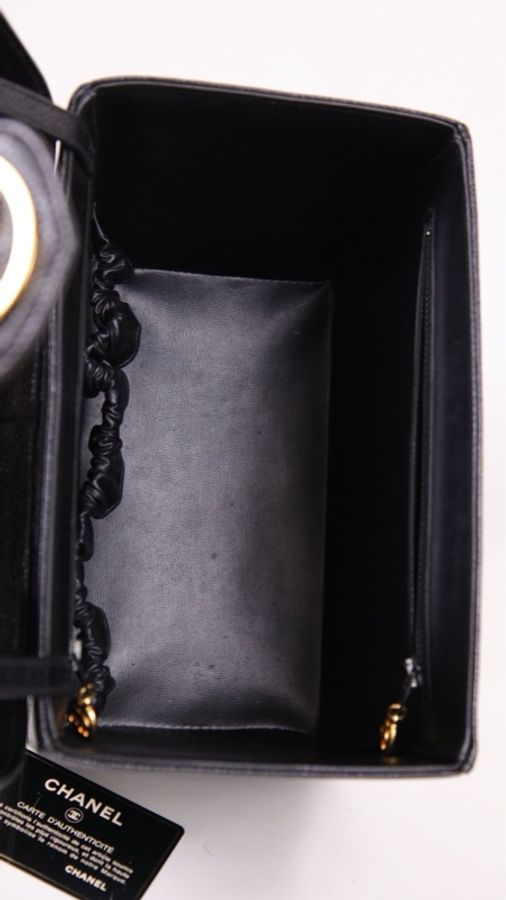 Chanel 黑金荔枝皮书包扣盒子包单肩包-12