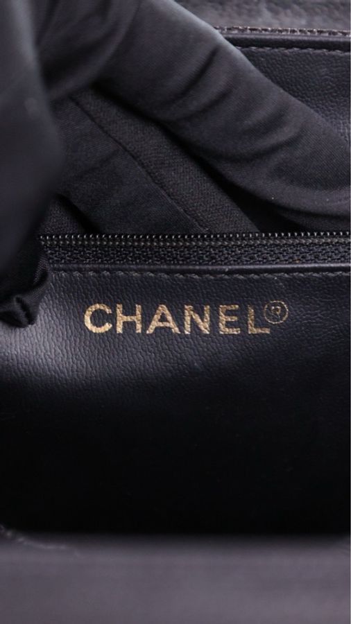 Chanel 黑金荔枝皮书包扣盒子包单肩包-24