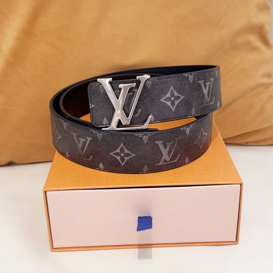 LV/路易威登 簡約 皮革 皮帶 男款 黑色 尺寸:90#-0