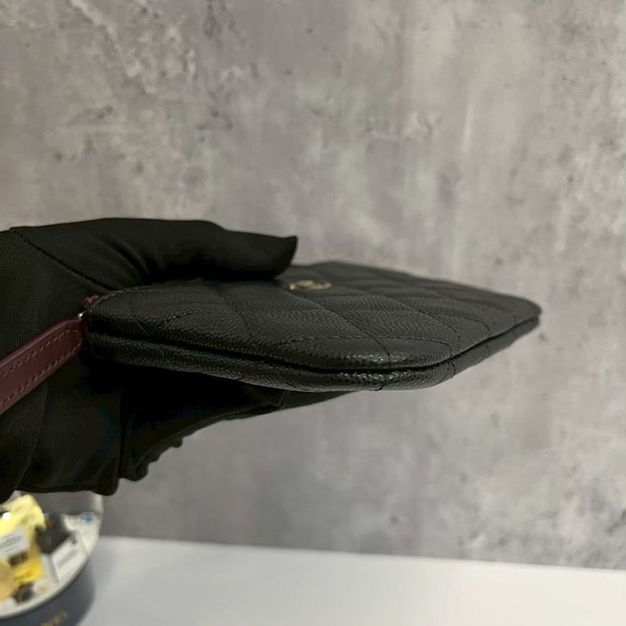 Chanel 一字零錢包 荔枝牛 晶片款-2