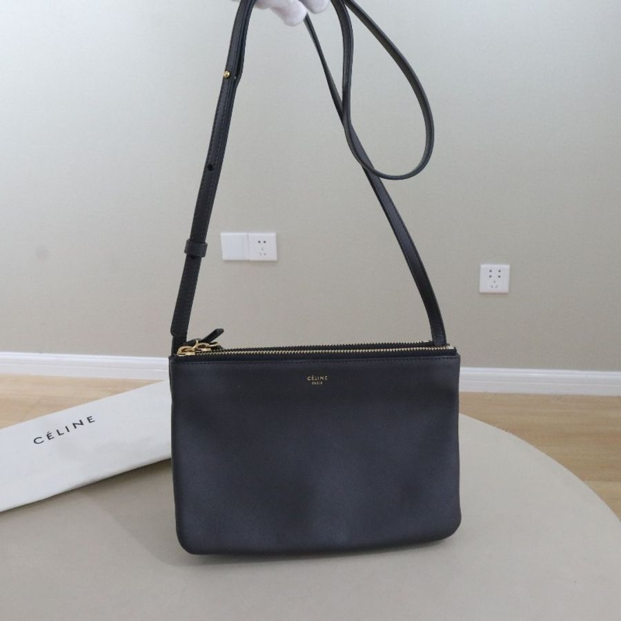 Celine trio 三層挎包烏木色-0