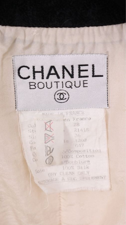 Chanel 92年秀款jennie同款黑白毛巾cc圆领两口袋外套-25