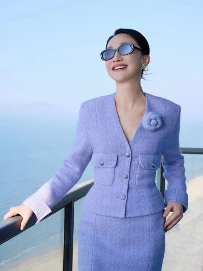 Chanel 24A曼彻斯特手工坊系列秀款紫色收腰两口外套袖口可拆卸-7