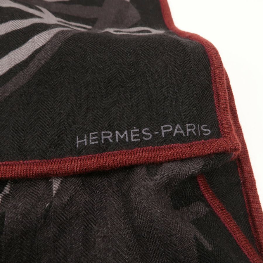 HERMES 絲質/羊絨Scarf 63X160cm圍巾-5