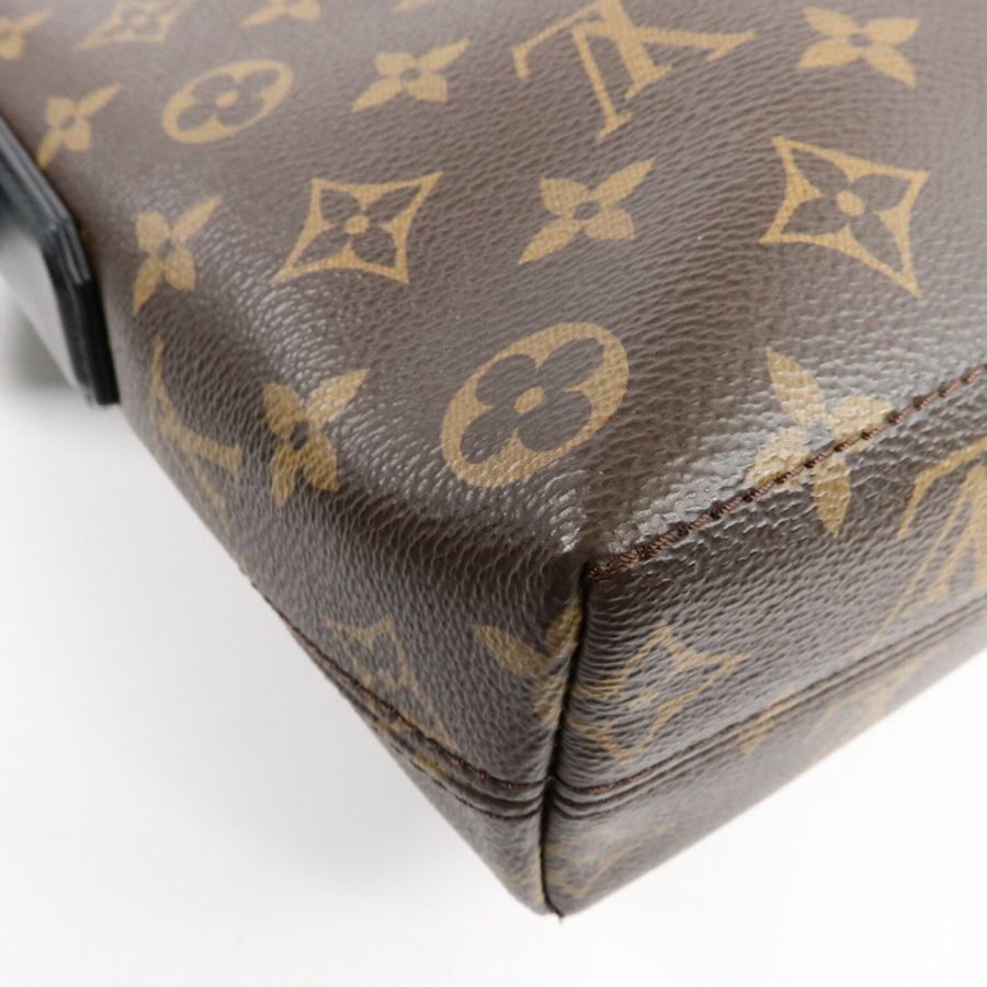 LOUIS VUITTON Monogram Macassar Magnetic Messenger Bag肩背袋棕色-11