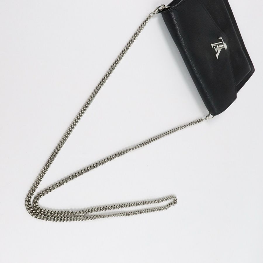 LOUIS VUITTON 牛皮皮革Mylockme銀扣鏈帶肩背袋-8