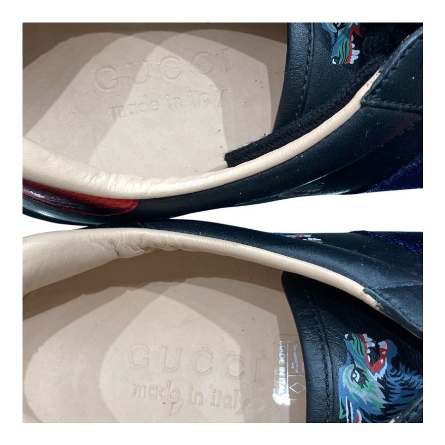 GUCCI 古馳 低筒運動鞋 黑色 皮革 US5-5