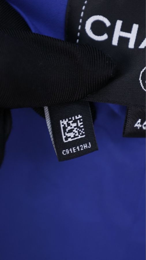 Chanel23C秀款王一博同款蓝色格纹圆领四口袋外套FR46 25/5-31