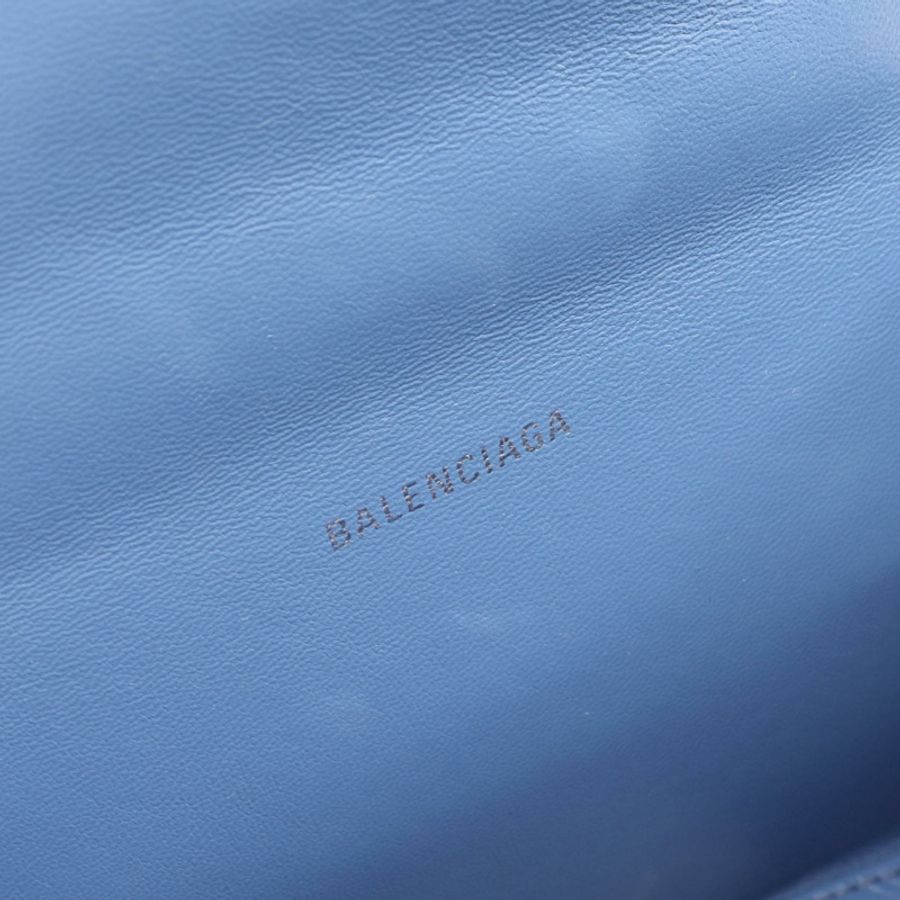 BALENCIAGA HOURGLASS XS BB Monogram 肩斜背包 牛仔藍 二手-3