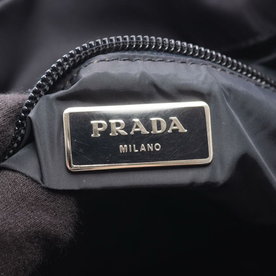 PRADA 三角盤抽繩雙肩包尼龍皮革海軍藍二手女款-3