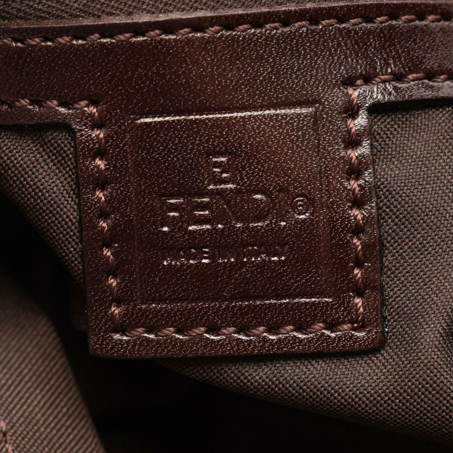 FENDI Mamma Bucket Zucca 單肩手提包,帆布皮革材質,棕色/黑色,二手女款-3