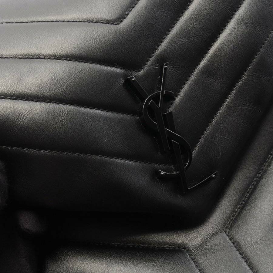 SAINT LAURENT PARIS Loulou 大鏈條單肩包,黑色皮革,二手女款-8