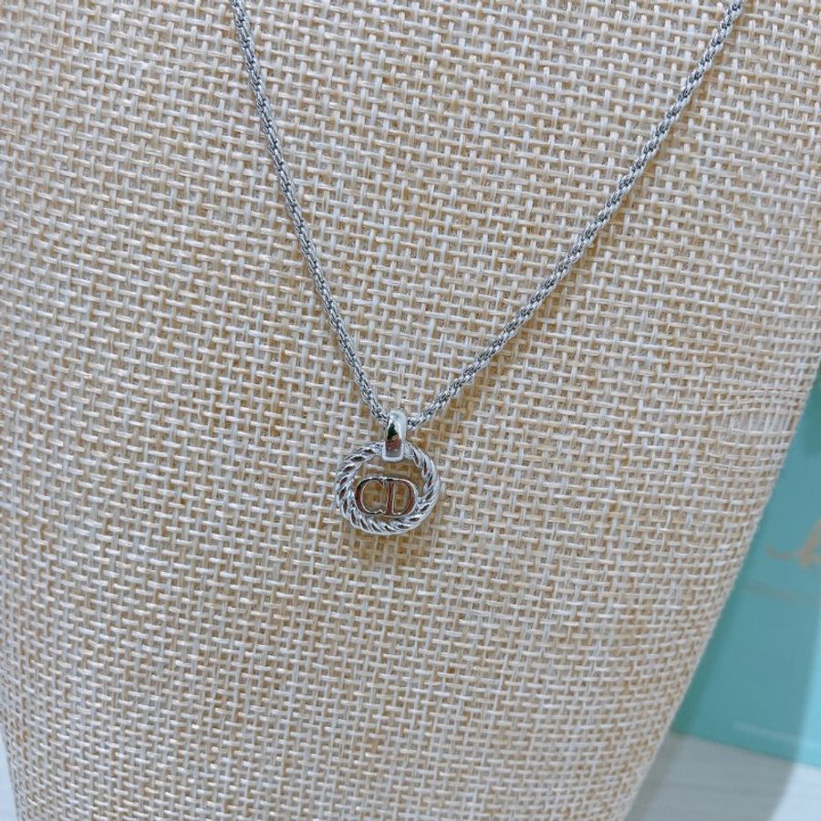 TK2110 迪奧 中古頸鏈 Christian Dior Vintage Silver Necklace-5