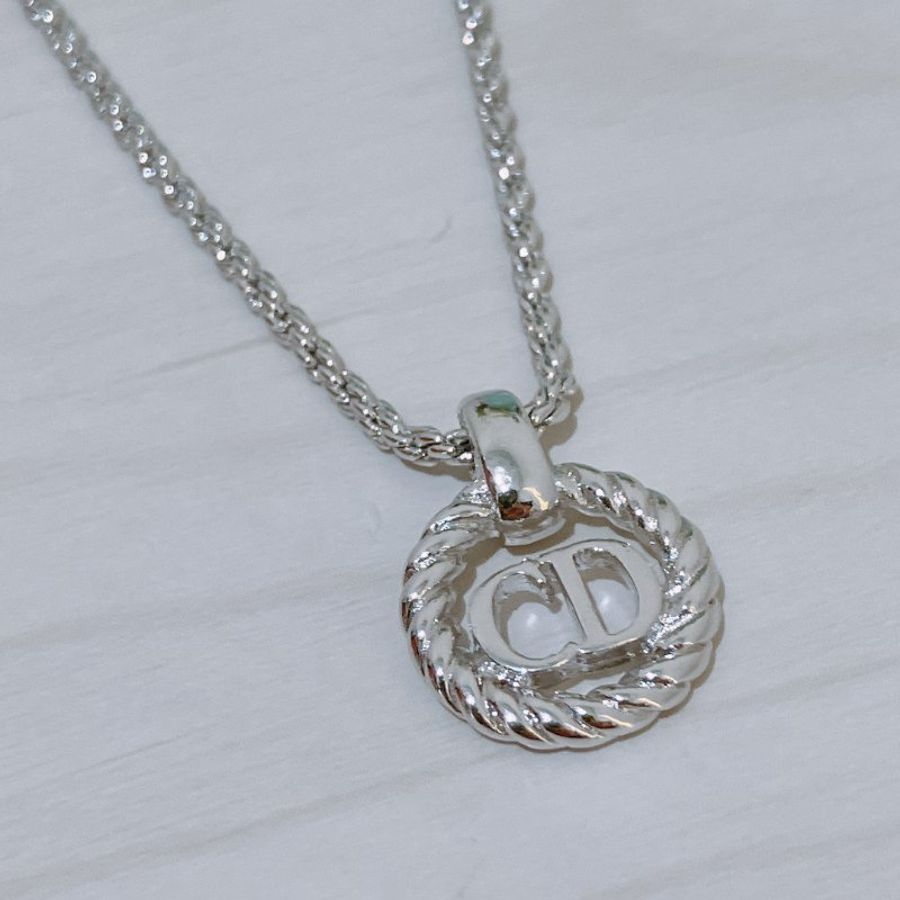 TK2110 迪奧 中古頸鏈 Christian Dior Vintage Silver Necklace-8