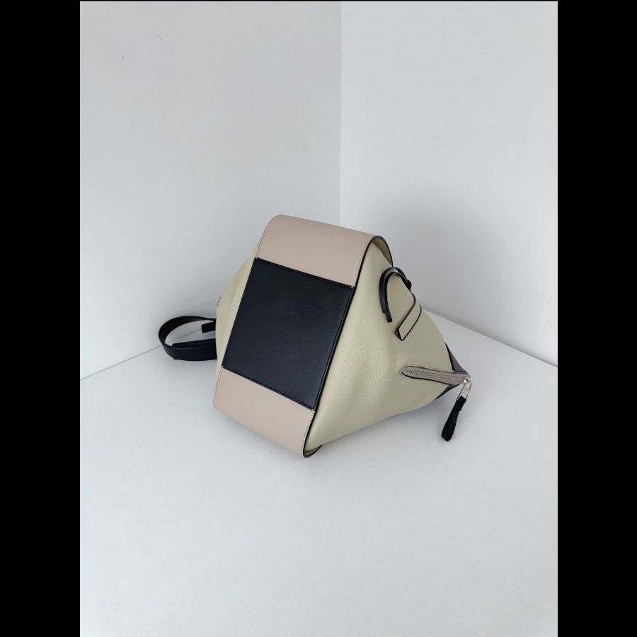 Loewe羅意威Hammock吊床包莫蘭迪色系 豆綠/淺沙色/黑色三拼色小號 98新✨️-7