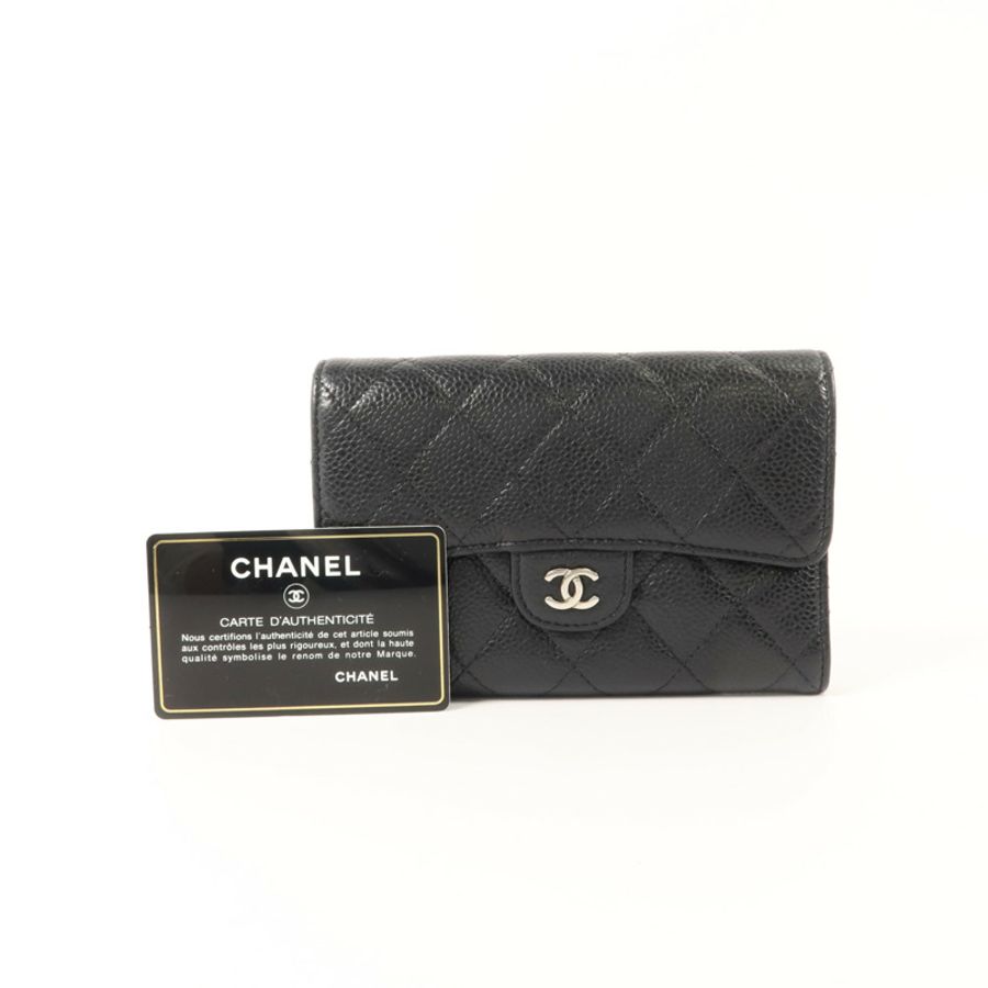 CHANEL 牛皮皮革Classic Flap Wallet錢包-9