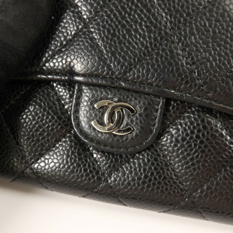 CHANEL 牛皮皮革Classic Flap Wallet錢包-10