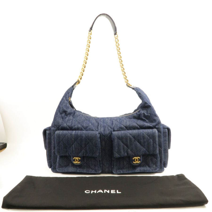 CHANEL Denim Hobo 25C肩背袋-9