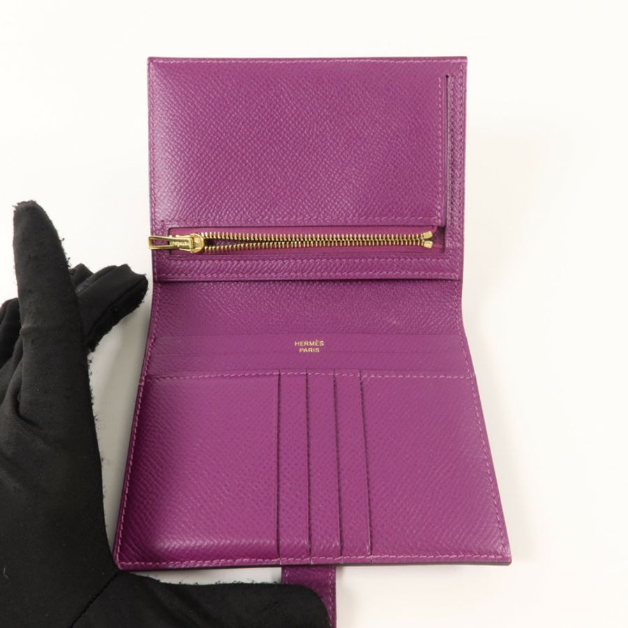 HERMES Epsom皮革Bearn Wallet錢包Anemone-4