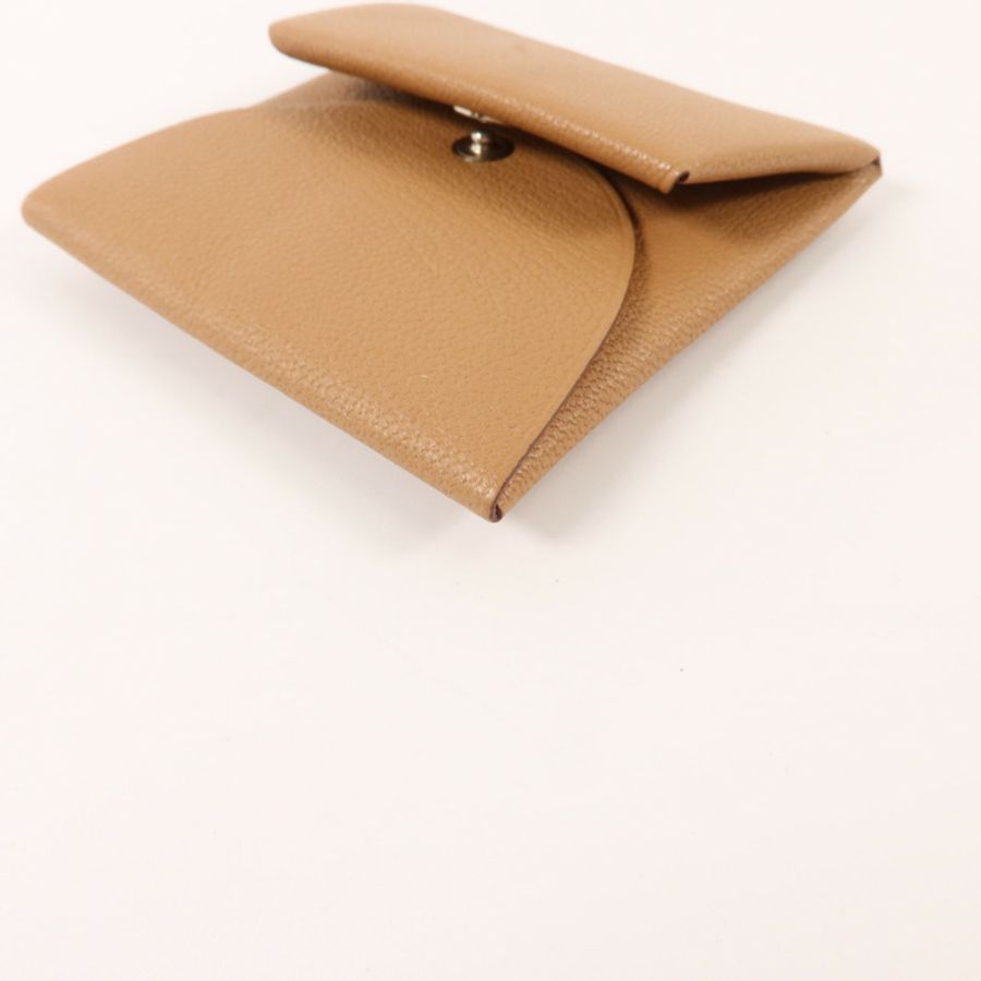 HERMES Chevre皮革/Mysore皮革Bastia零錢包Quebracho/Mauve Sylvestre-9