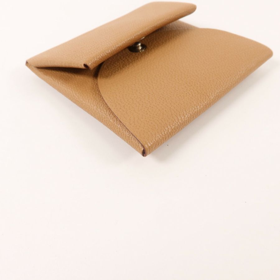 HERMES Chevre皮革/Mysore皮革Bastia零錢包Quebracho/Mauve Sylvestre-10