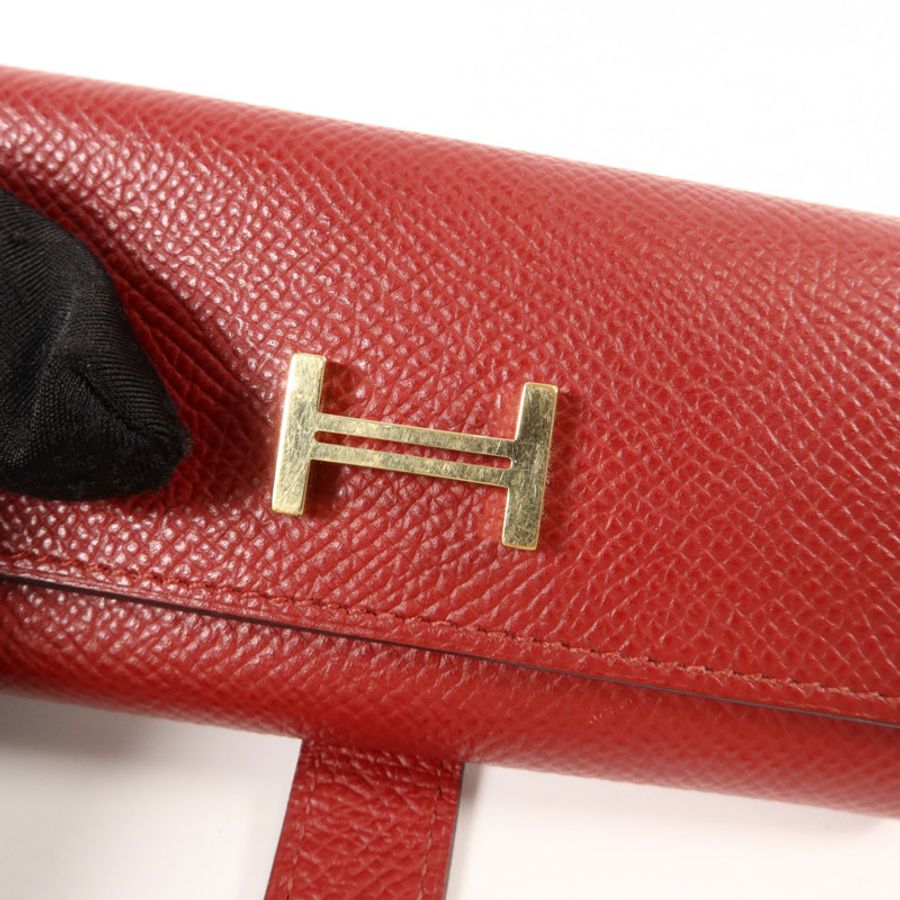 HERMES Epsom皮革Bearn Key Case鎖匙包Rouge H-8