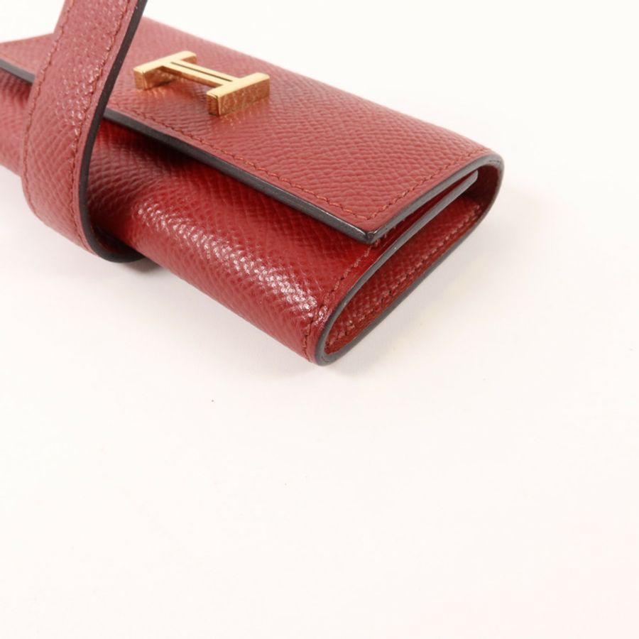 HERMES Epsom皮革Bearn Key Case鎖匙包Rouge H-9