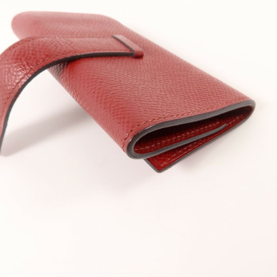 HERMES Epsom皮革Bearn Key Case鎖匙包Rouge H-11
