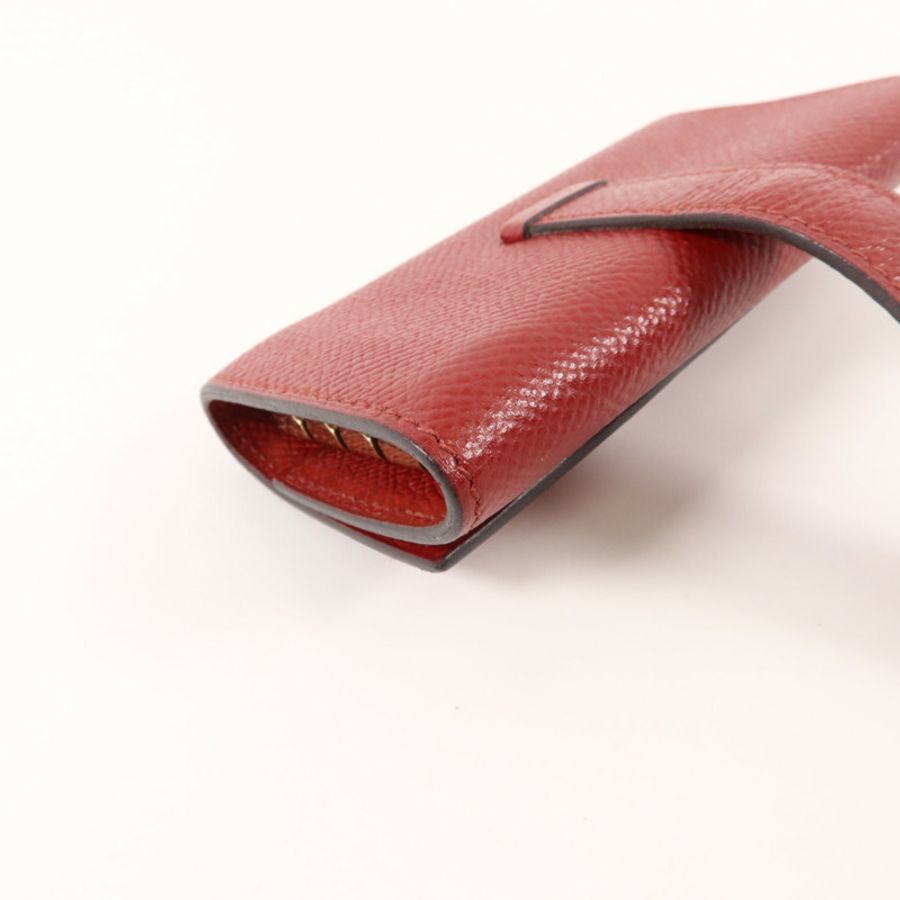 HERMES Epsom皮革Bearn Key Case鎖匙包Rouge H-12