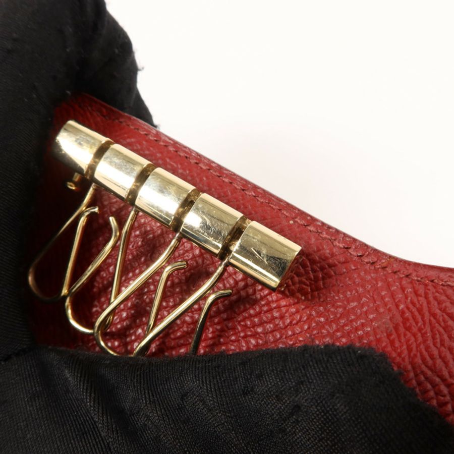 HERMES Epsom皮革Bearn Key Case鎖匙包Rouge H-15