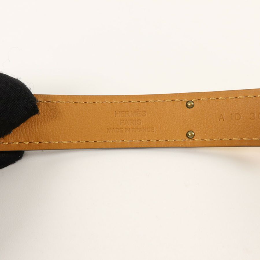 HERMES Epsom皮革Kelly Belt皮帶Etoupe-5