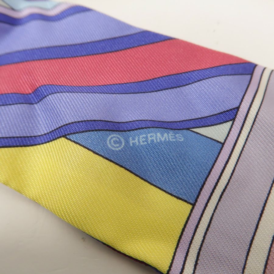 HERMES 絲質Twilly絲巾-5
