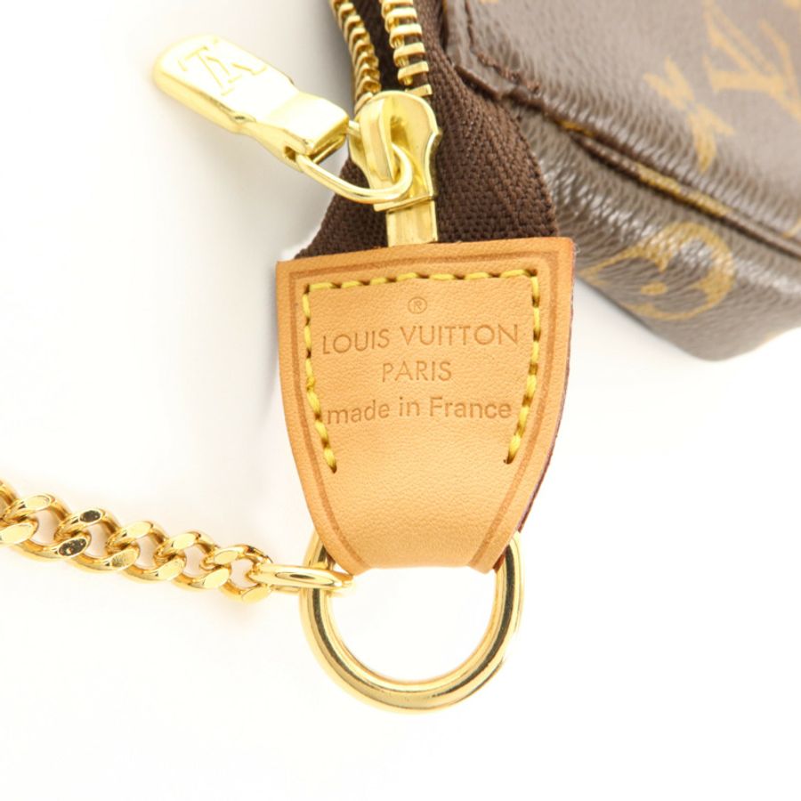 LOUIS VUITTON Monogram Mini Pochette Accessoires金扣手挽袋-5