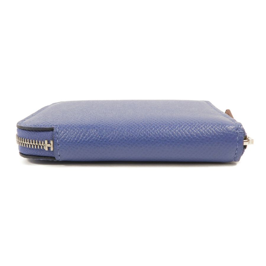 HERMES Epsom皮革Silk In Compact Wallet錢包Bleu Brighton-3