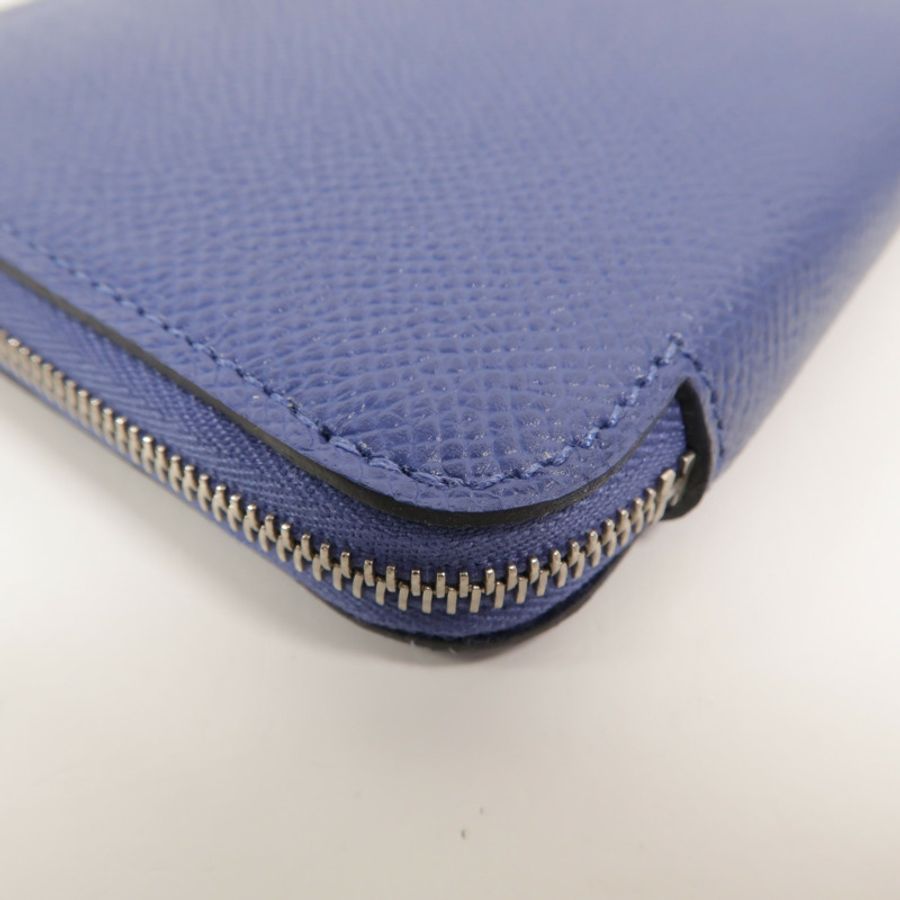 HERMES Epsom皮革Silk In Compact Wallet錢包Bleu Brighton-11