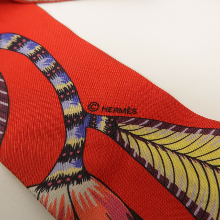 HERMES 絲質Twilly絲巾-5