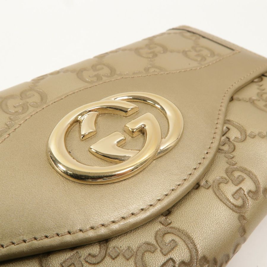 GUCCI 牛皮皮革Interlocking G Long Wallet長錢包-9