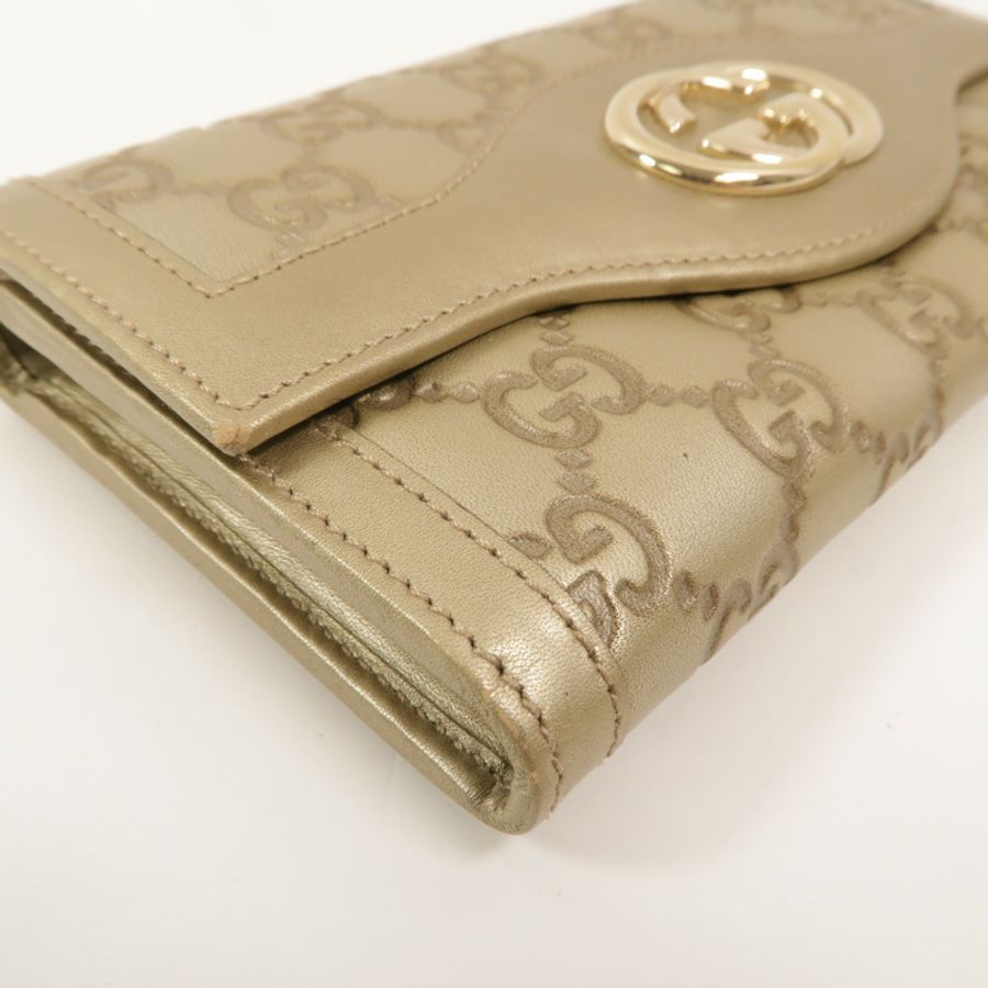 GUCCI 牛皮皮革Interlocking G Long Wallet長錢包-10