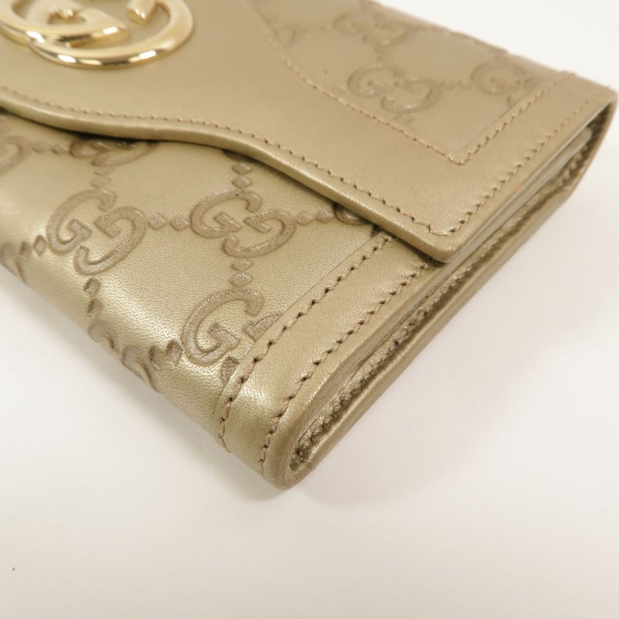 GUCCI 牛皮皮革Interlocking G Long Wallet長錢包-11